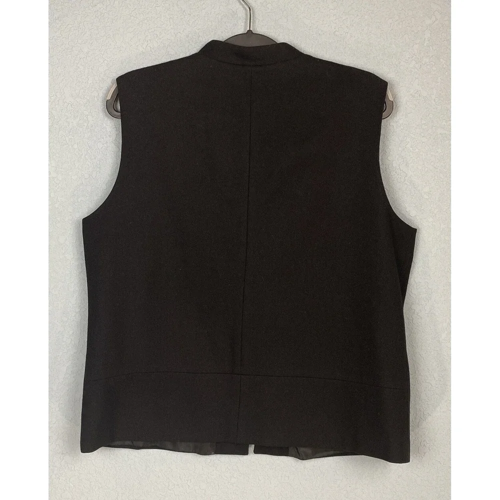 Herve Bernard Sport Full Zip Wool‎ Vest Men's Size XL Black Lined